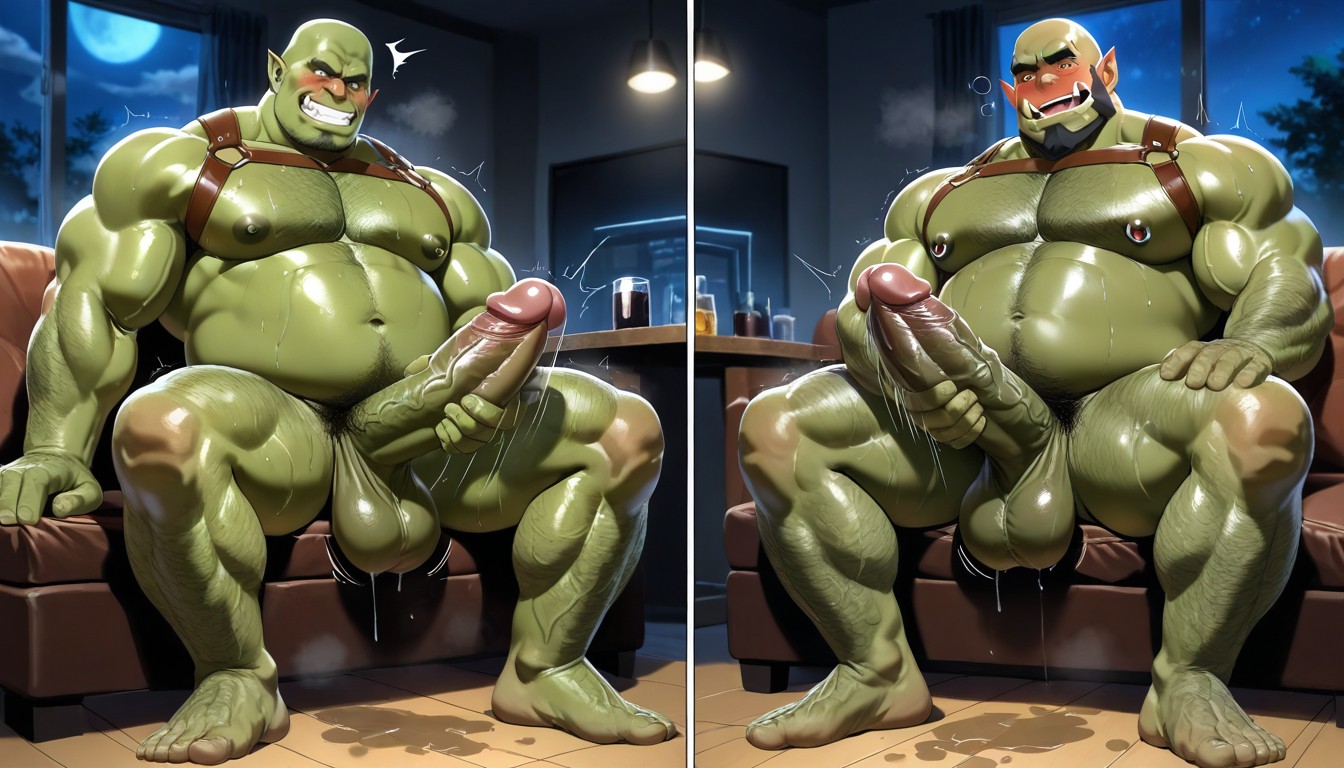 Fat, Hyper Balls, Green Skin AI Gay Porn