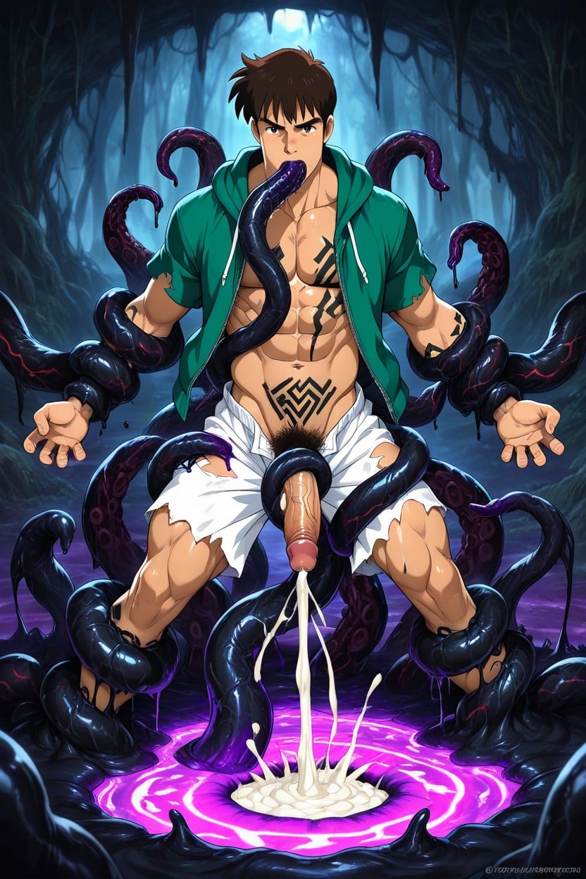 Pubic Hair, Tattoo, Devil Tentacles Through Portal AI Gay Porn