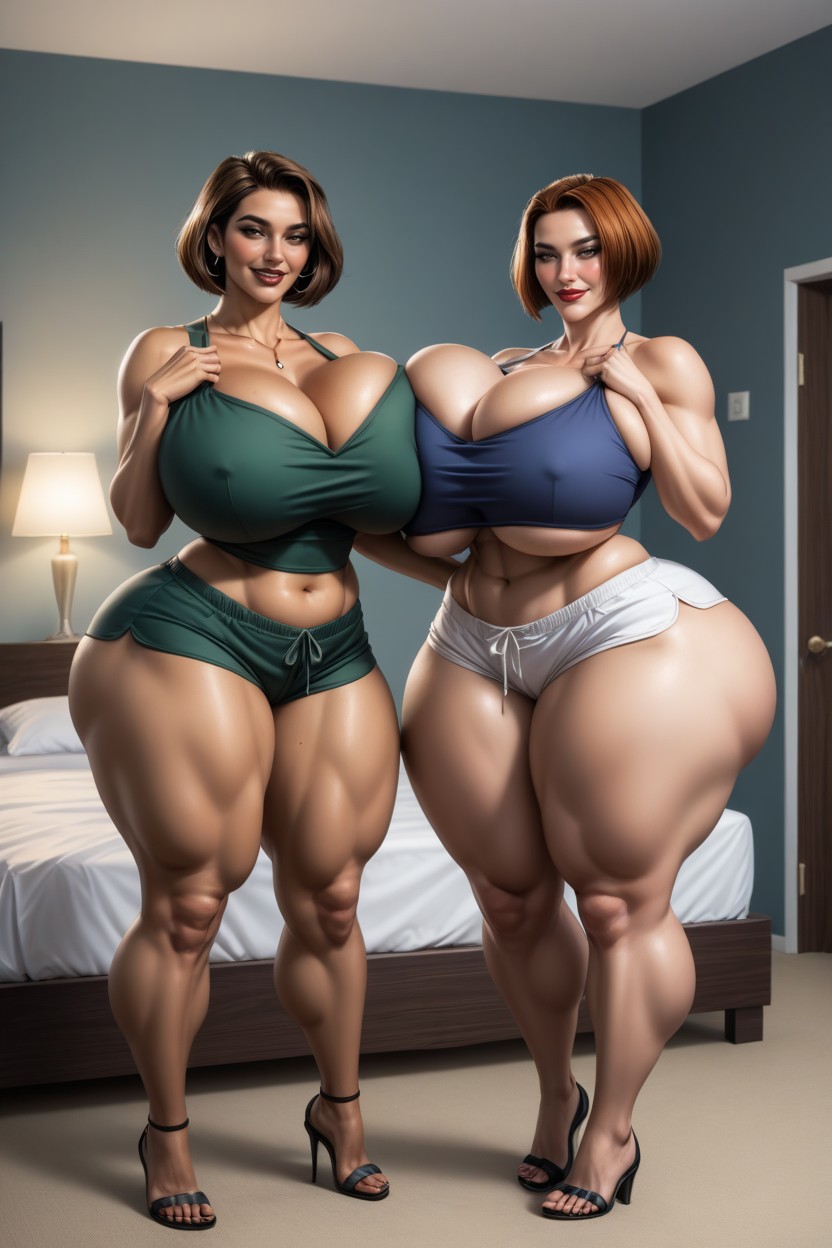 2 People, Thick Thighs, Perfect Shapely Figure AI Porn