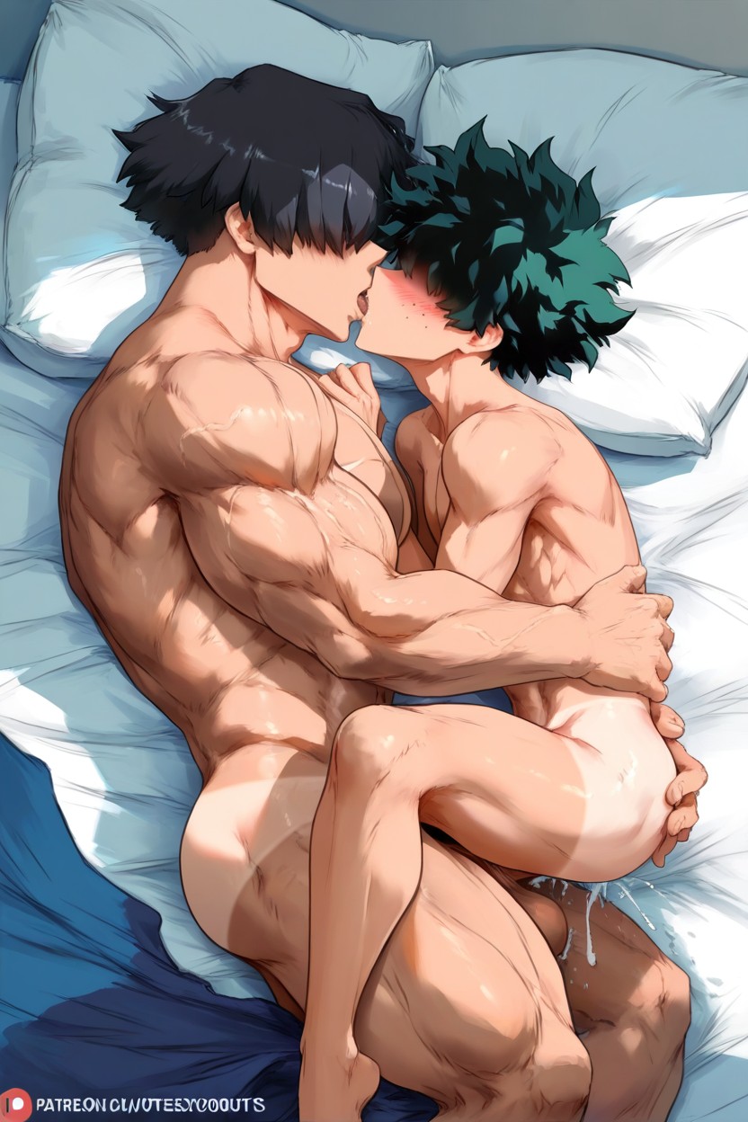 Spooning Sex Position, 25+, Masculine AI Gay Porn