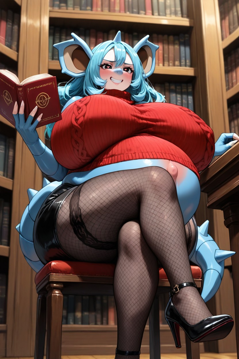 Nidoqueen Pokemon, Close Up, Blue Hair AI Porn