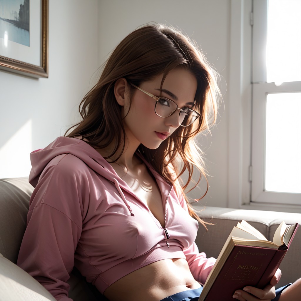 18+, Pink Shirt, White Panties AI Porn