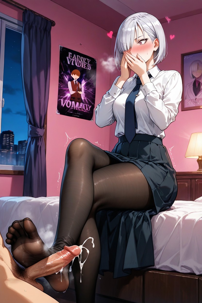 Detailed Background, Female Sitting, Night Hentai AI Porn