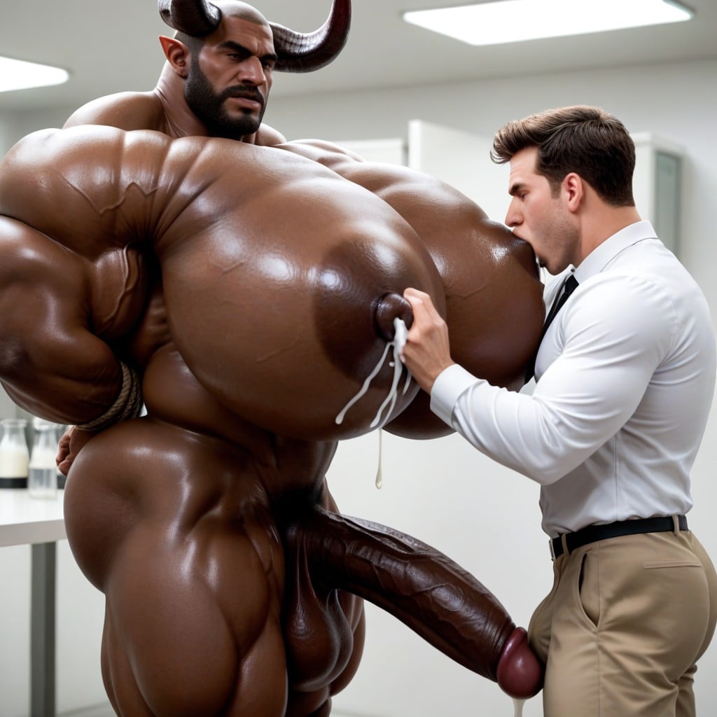 Another Man Grabbing Milk Man's Boobs, Squeezing Boobs Together, Body Buckles AI Gay Porn