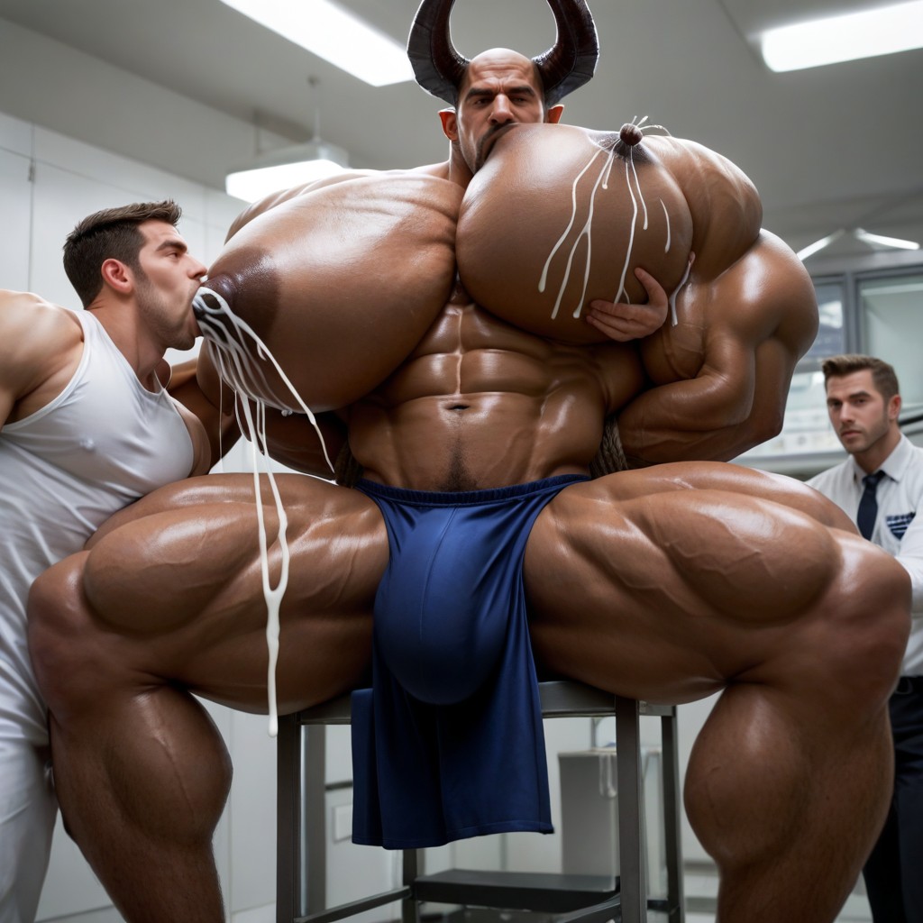 Muscular, Extremely Large Ass, Lab AI Gay Porn