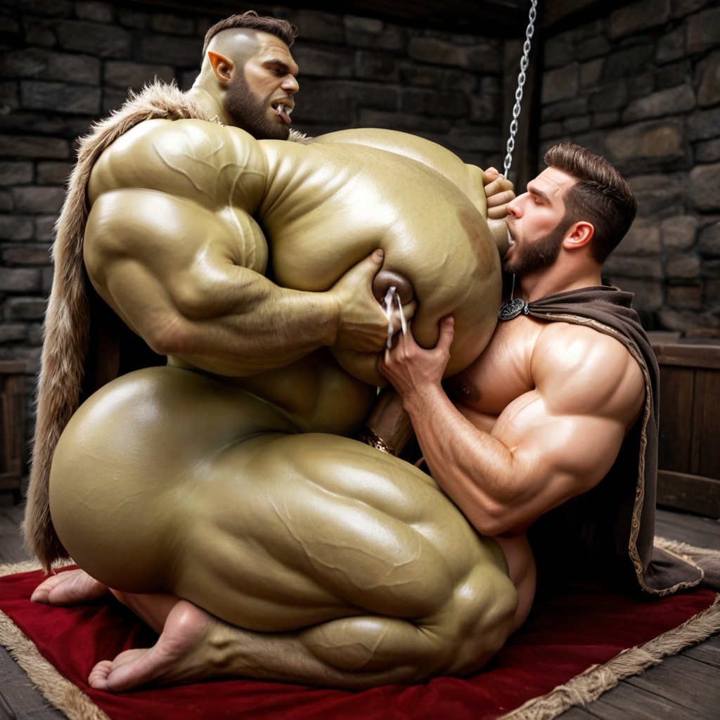 Big Pecs, Rough Nipple Suck, Green Skin AI Gay Porn