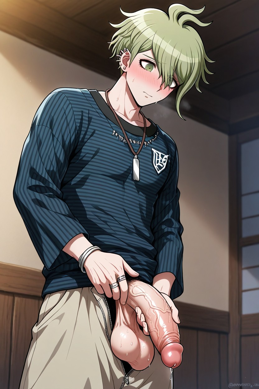 Penis Out, Masturbation, Rantaro Amami AI Gay Porn