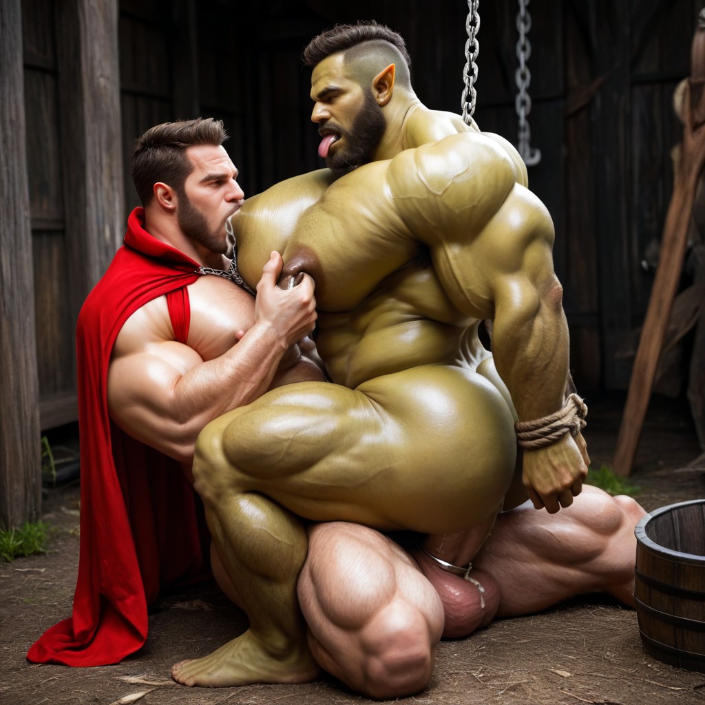 Big Pecs, Oversized Muscles, Erect Penis AI Gay Porn