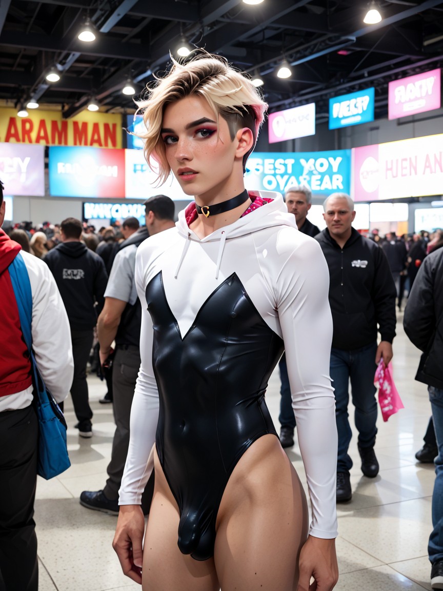 Femboytwink, Looking Up To The Side, Smooth Chest AI Gay Porn