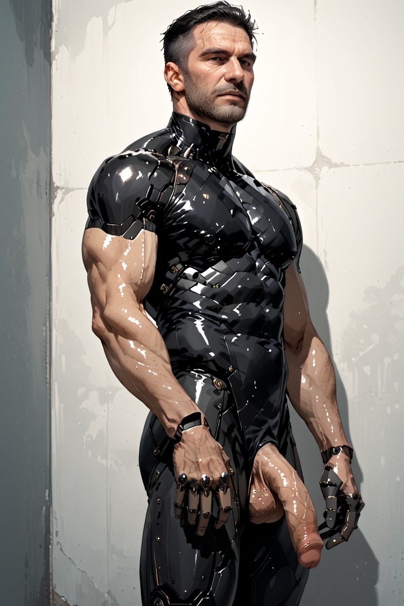 Light Blue Eyes, Detailed Abs, Prosthetic Limbs AI Gay Porn