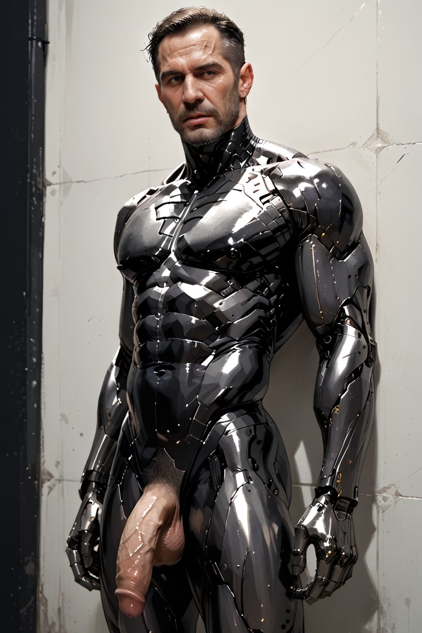 Cyberpunk Alley, Broad Shoulders, Bubble Butt AI Gay Porn