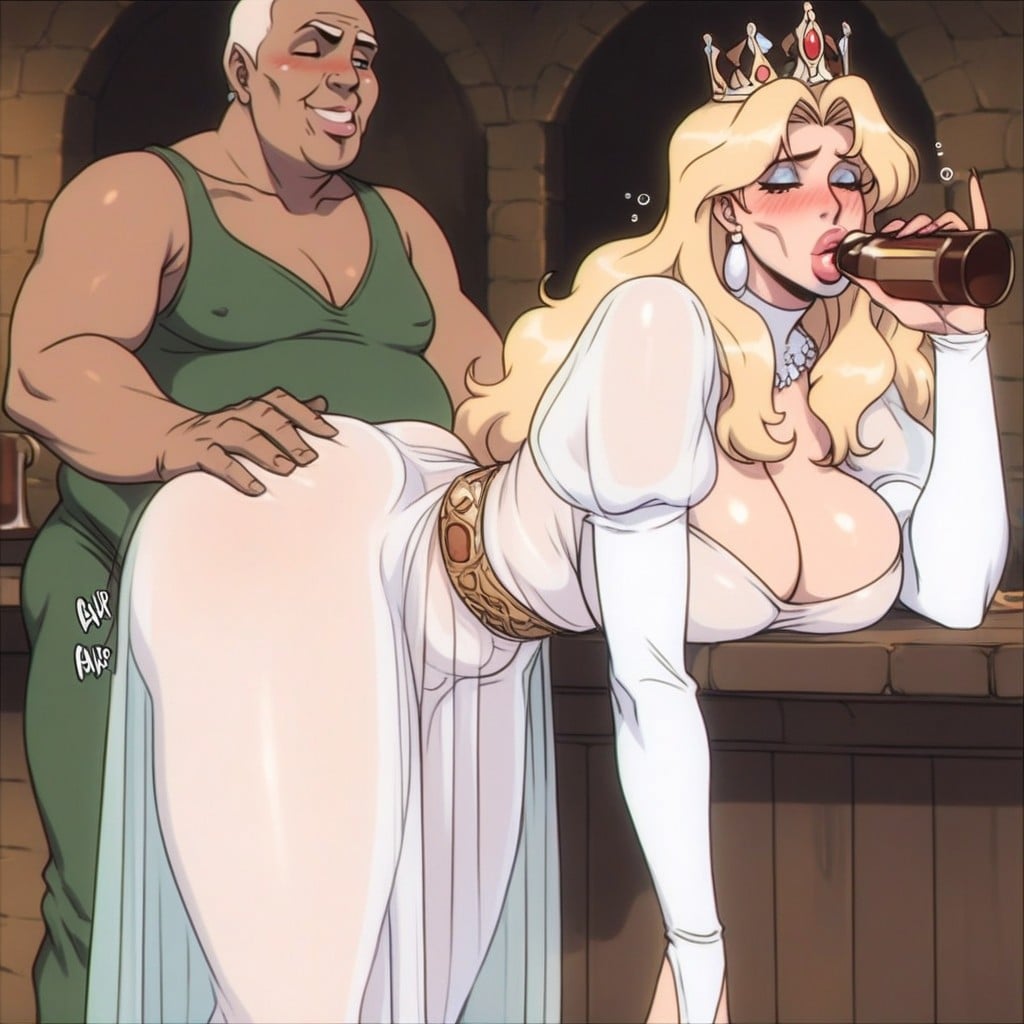 Earrings, Hug, Crown AI Porn