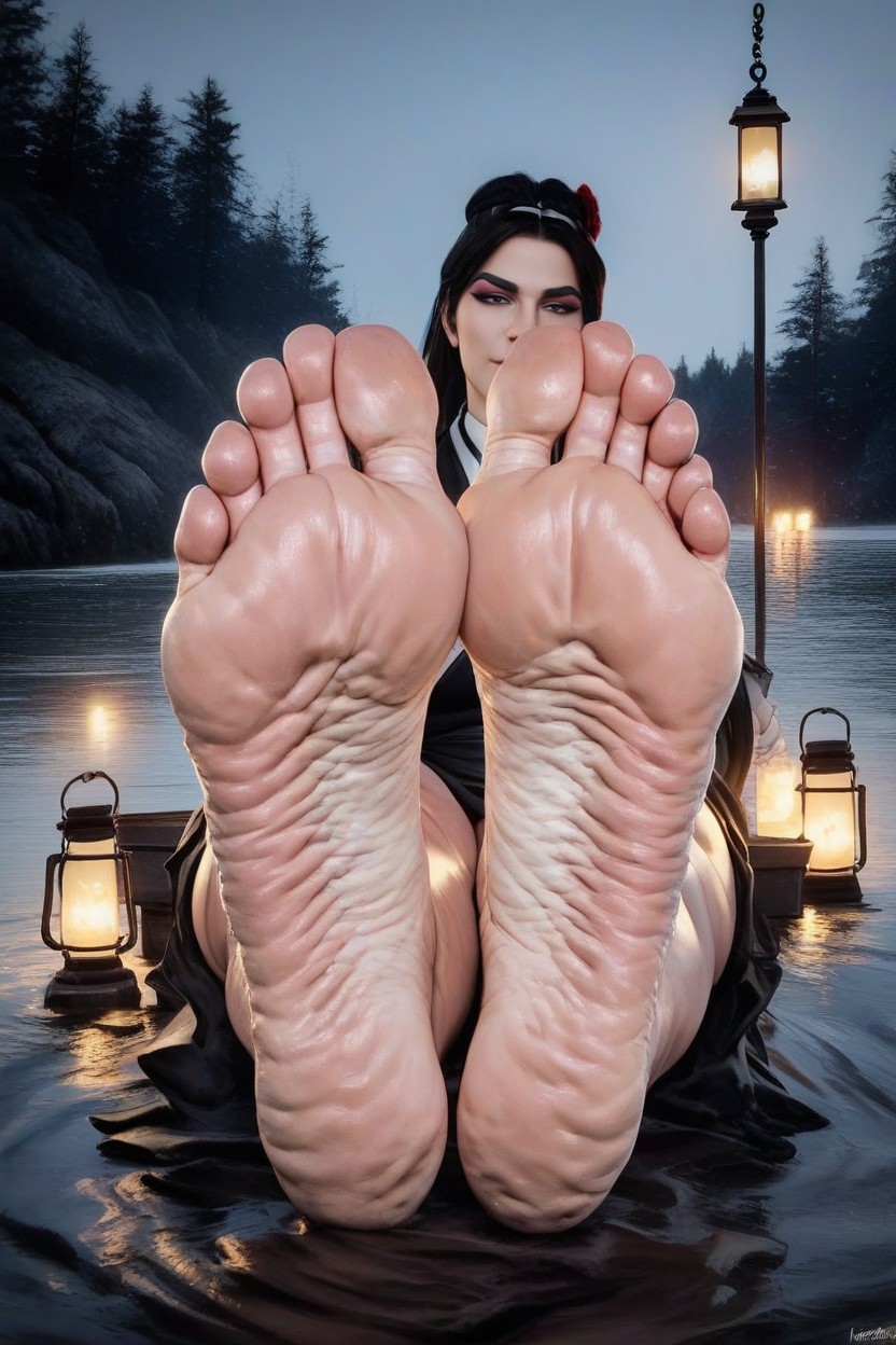 Wide Feet, Big Soles, Incredibly Stinky Feet AI Porn
