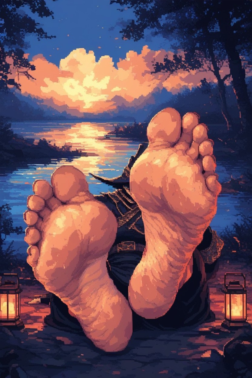 Incredibly Stinky Feet, Rugged Soles, Showing Soles AI Porn
