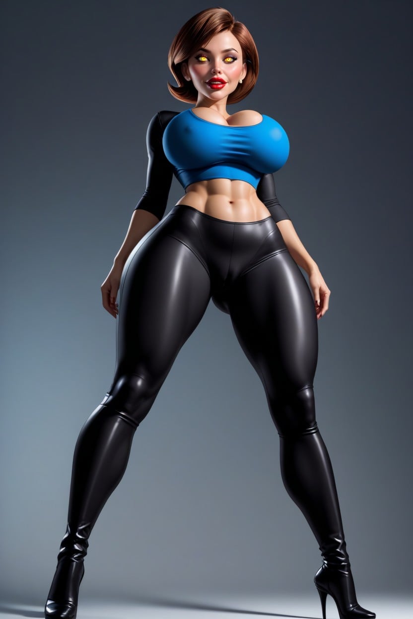 Full Body Shot, Helen Parr From The Incredibles, Lots Of Cleavage MILF AI Porn