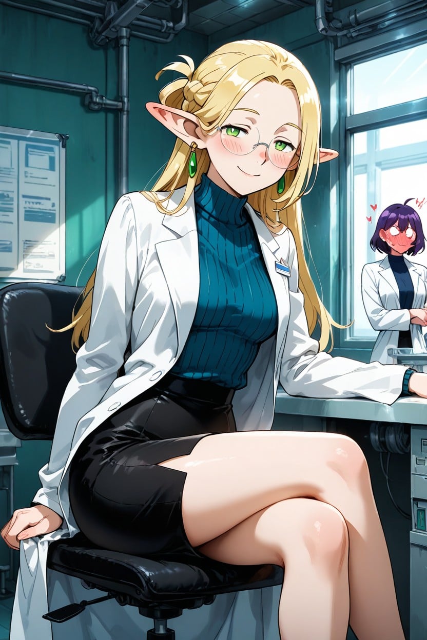 Seductive, Black Skirt, Detailed Eyes Hentai AI Porn
