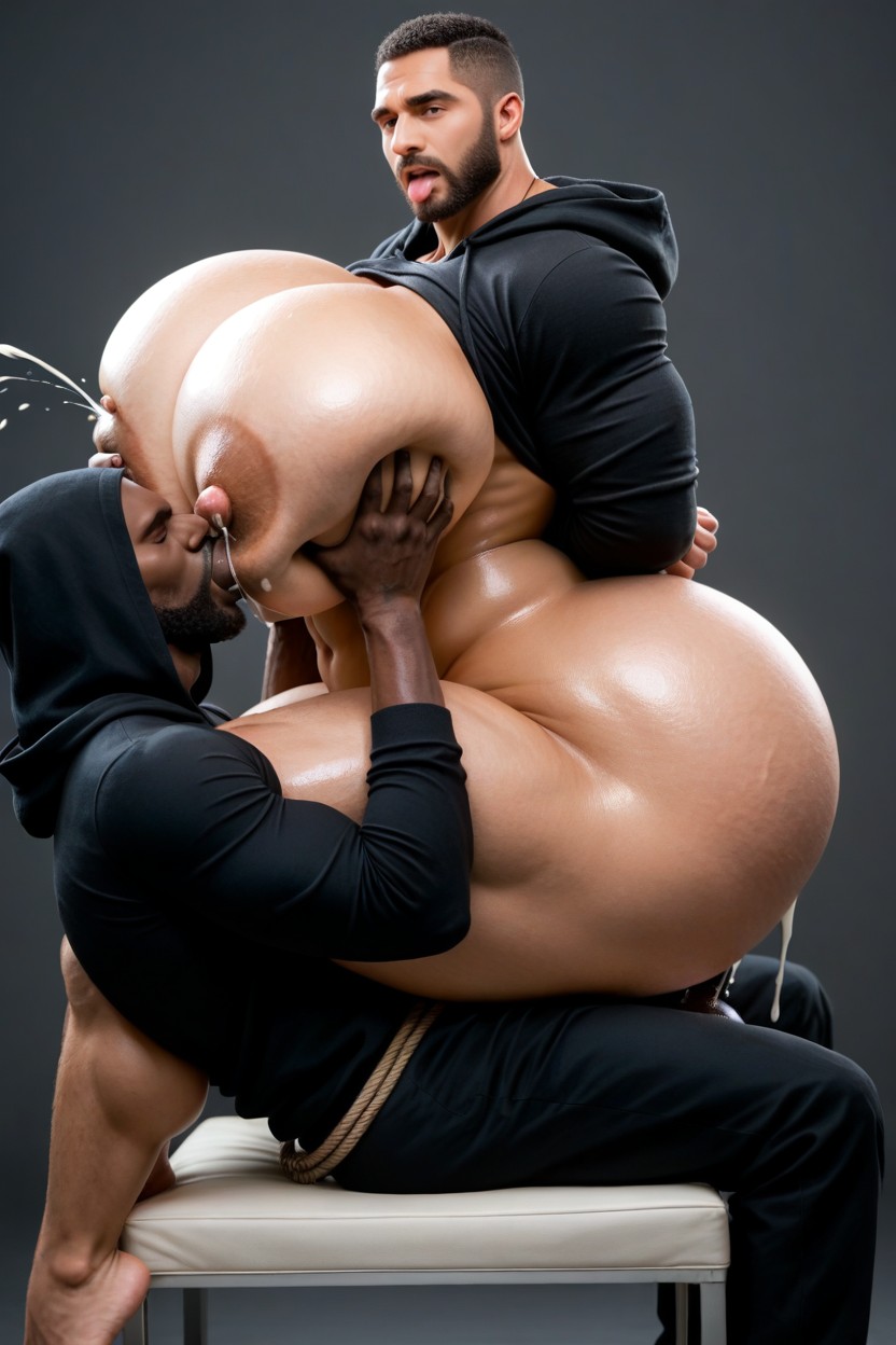 Massive Ass, Sitting On Cock, Brown Skin AI Gay Porn