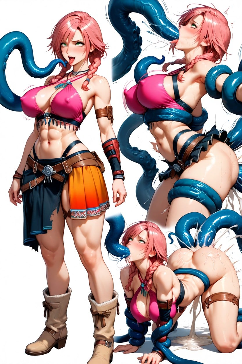 Wrapped Around Her, Tentacle Tail In Ass, Vaginal Penetration Hentai AI Porn