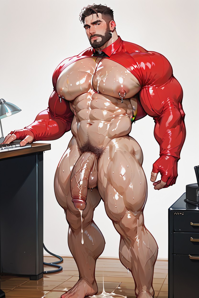 Oiled Skin, Wet, Massive Pecs AI Gay Porn
