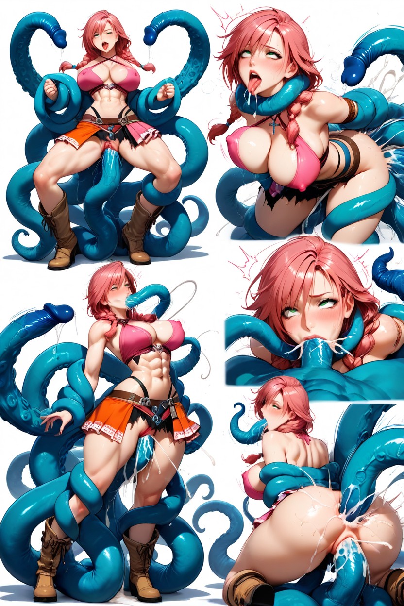 Beige Fur Boots, Pink Redhair, Abundant Motion Lines Porno IA Hentai