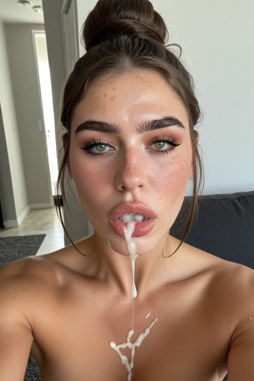 Brunette, Regret, Multiple Massive Cumshots AI Porn