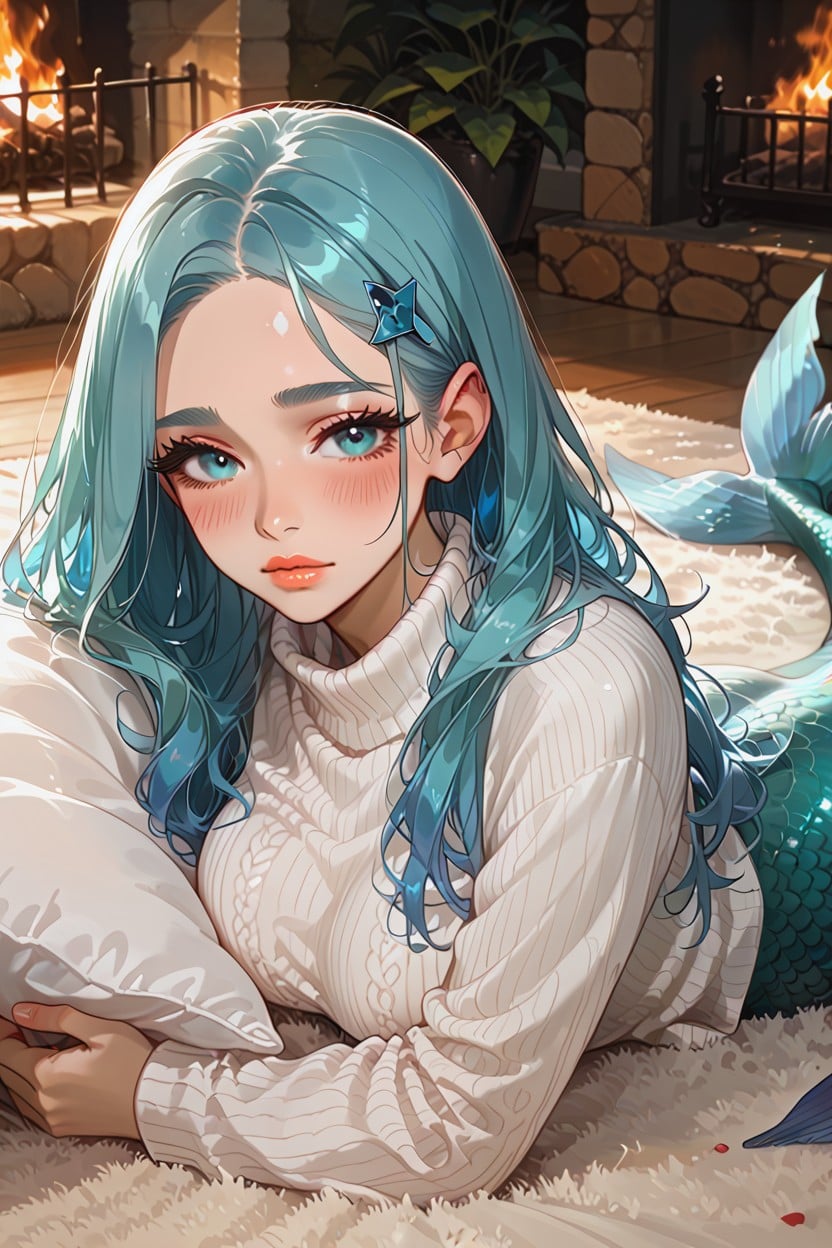 Seductive, Lying On Side, Soft Warm Sweater Porno IA Hentai