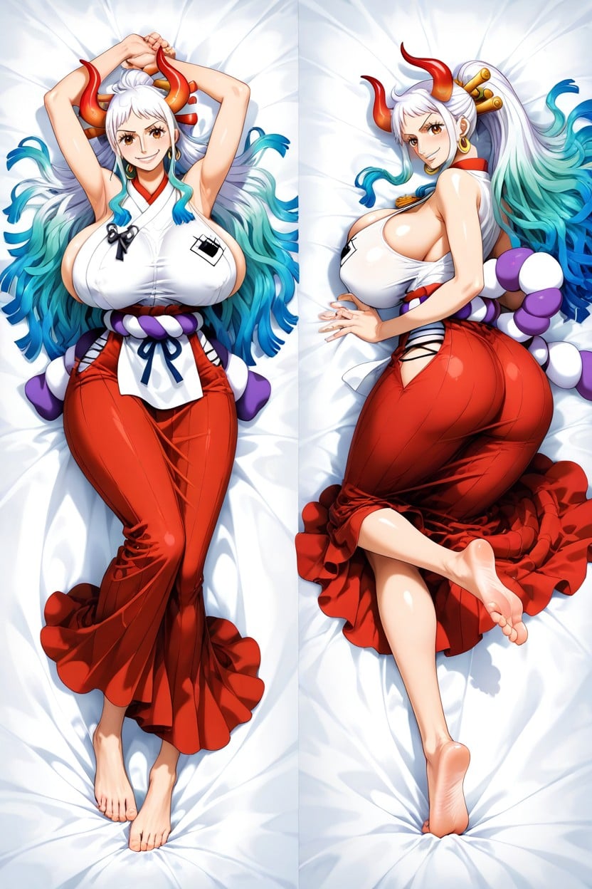 Simple White Bed Background, Original Yamato Clothes, Yamato From One Piece AI Porn