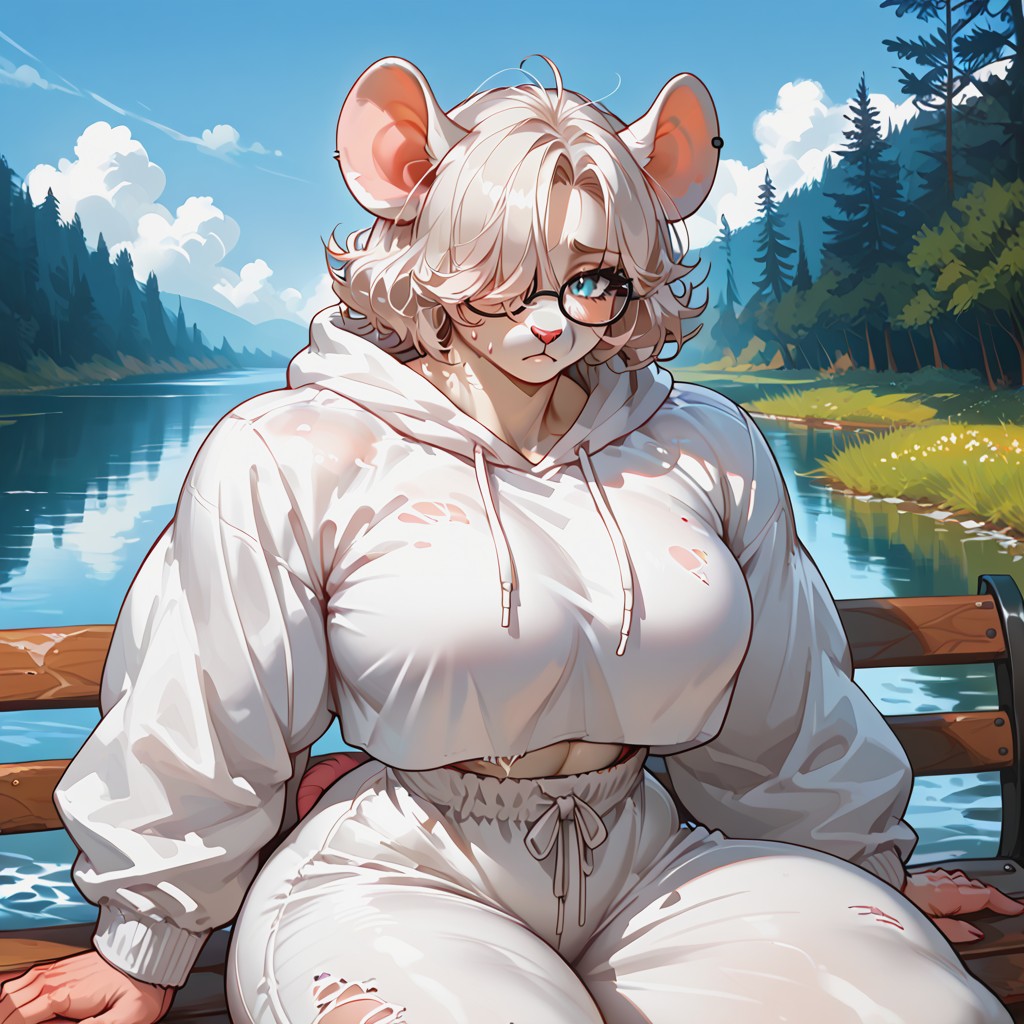 Hyper Waist, Curly Fur, Embrassed Furry AI Porn