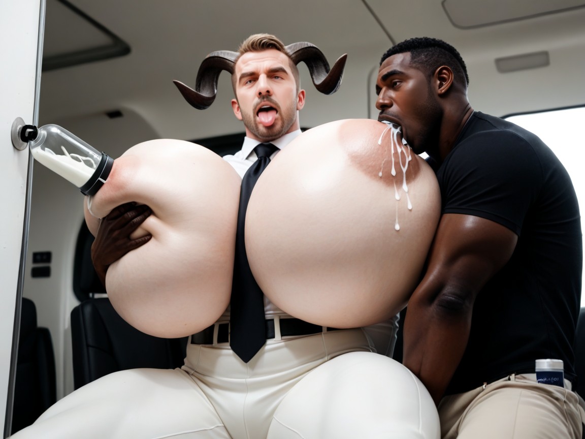 Extremely Large Ass, Thick Horns, Bottom Up AI Gay Porn