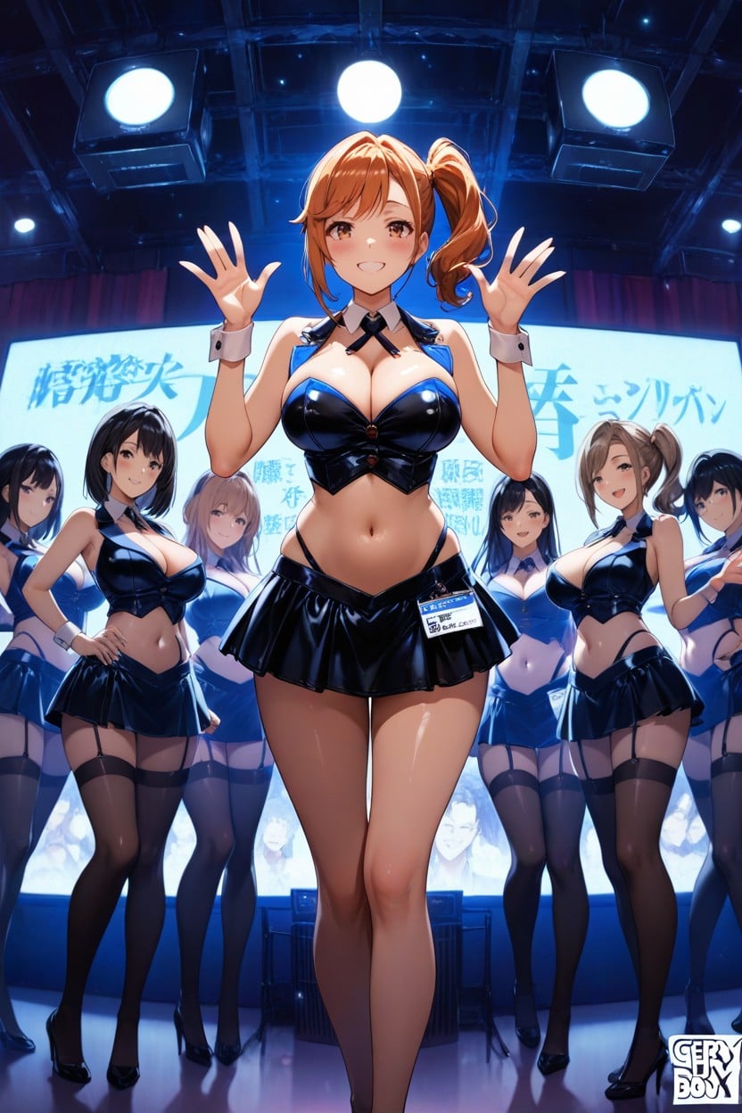 Waving At Viewer, Hand Victory Sign, Standing Porno IA Hentai