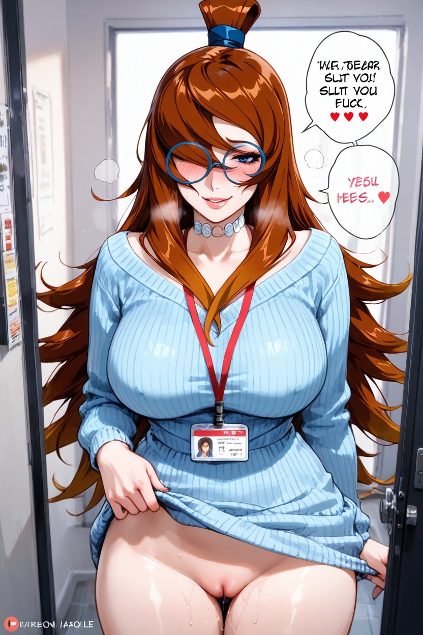 Blushing, Steamy Look, Massive Price Tag On Her Neck Porno IA Hentai