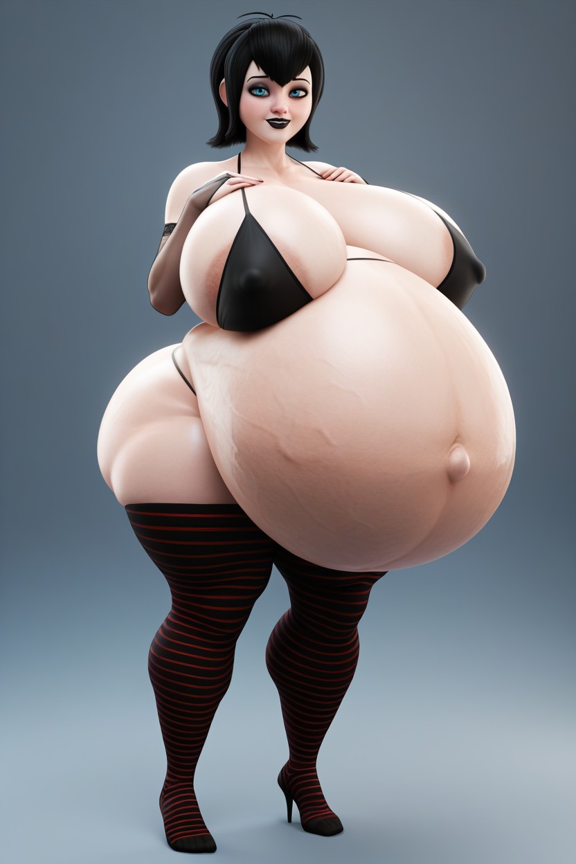 Wide Gigantic Pregnant Belly With Veins, Hyper Belly, Hyper Exaggerated Extreme Gigantic Massive Veiny Sagging Elongated Breasts AI Porn