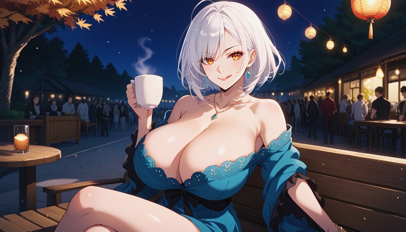 Laying, White Hair, Large Ass Hentai AI Porn