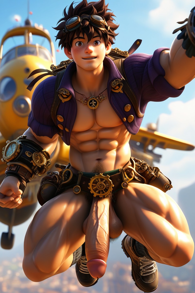 Round Pecs, Round Ass, Crop Top 게이 AI 포르노