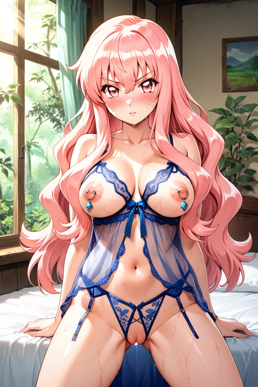 Volumetric Lighting, Pink Hair, Legs Spread Porno IA Hentai