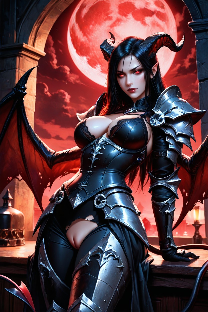 Ultra Realistic Textures, Gothic, Big Moon AI Porn