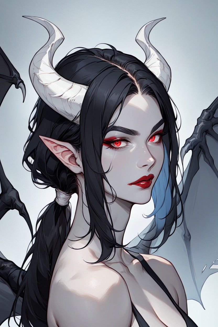 Makeup, Red Lipstick, Horn Shape ヘンタイAIポルノ