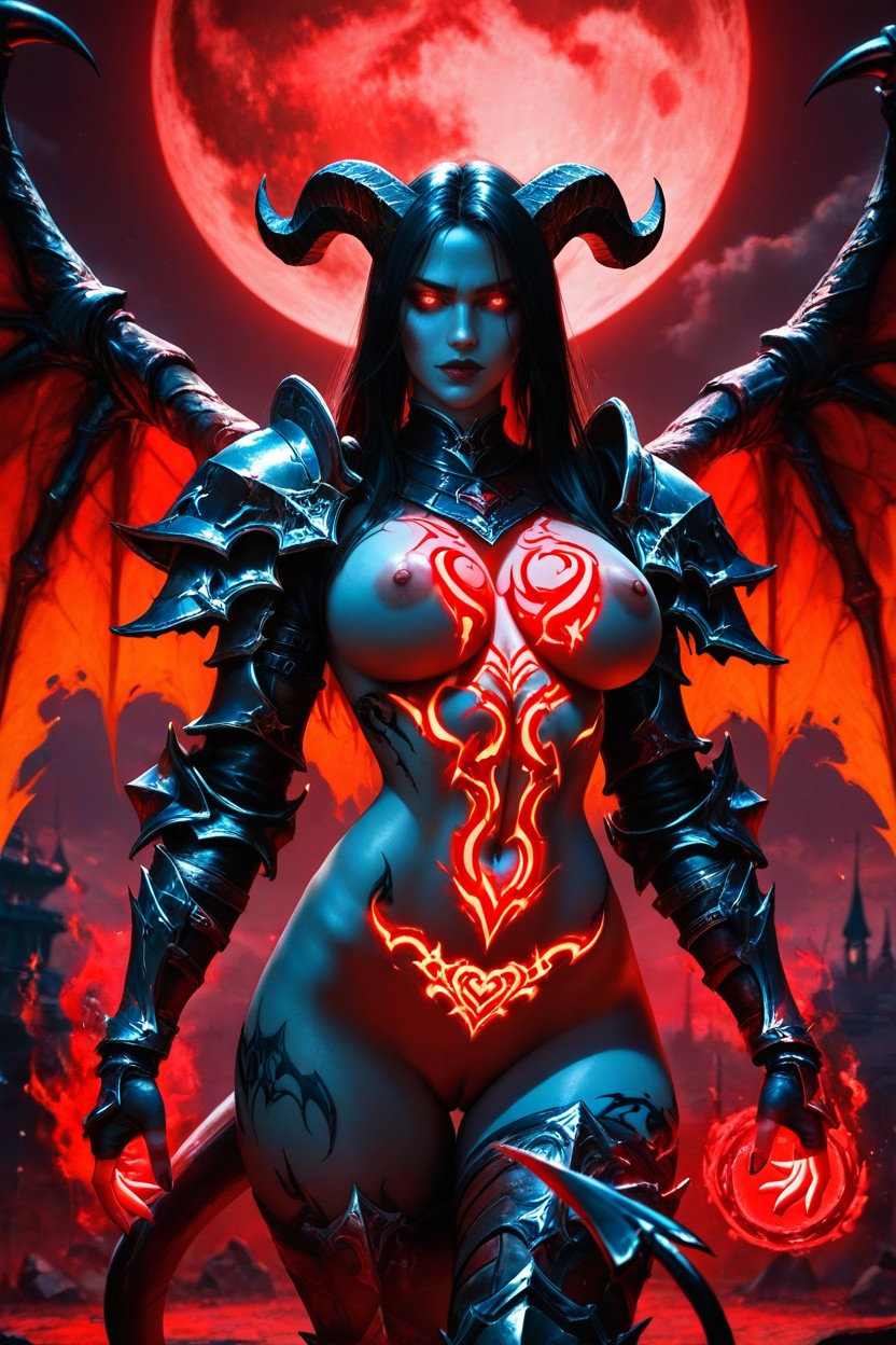 Demon Horns, 25+, Full Armor AI Porn