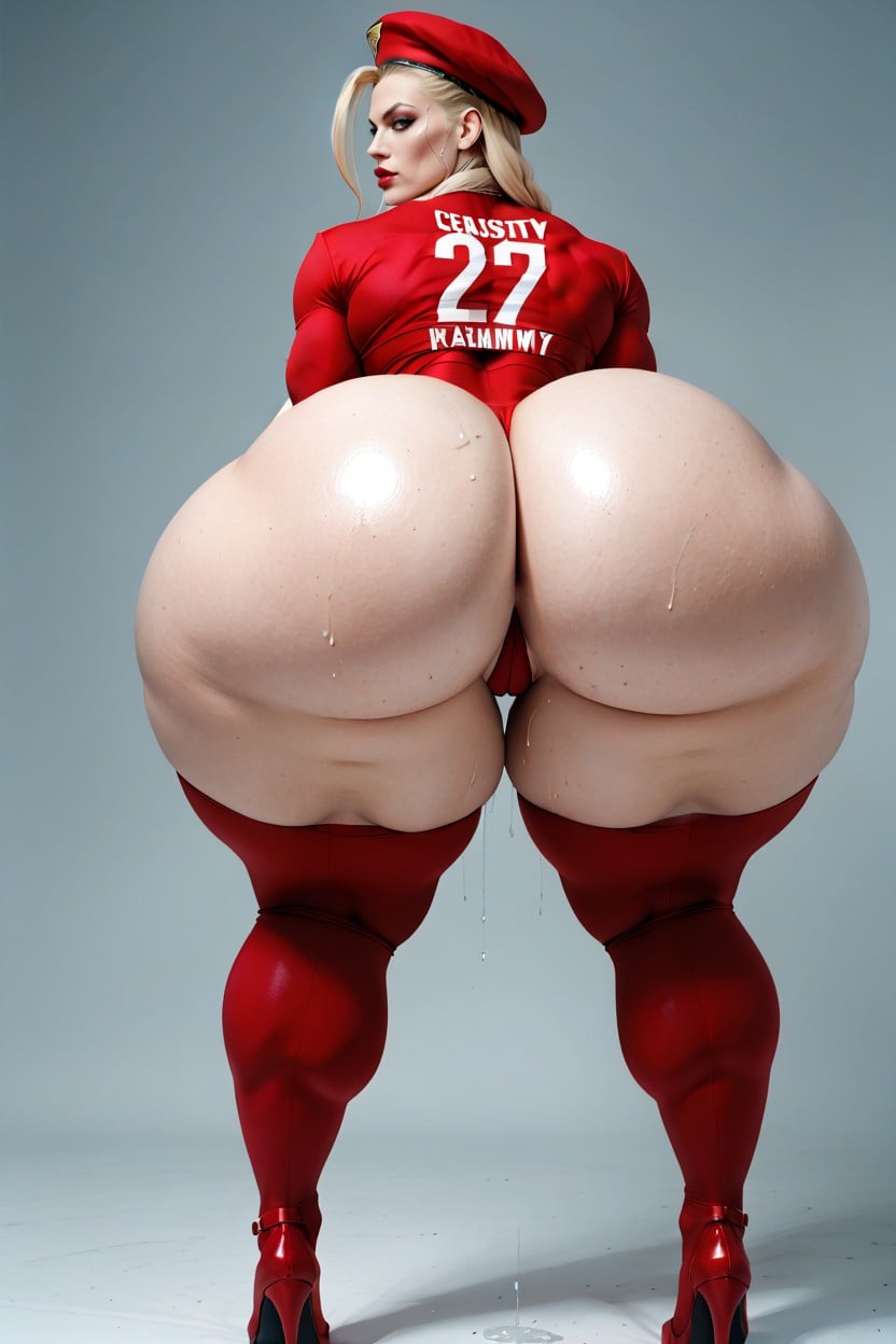Extremadamente Pesado En La Parte Inferior, Excessively Thick Calves, Agachándose Porno IA