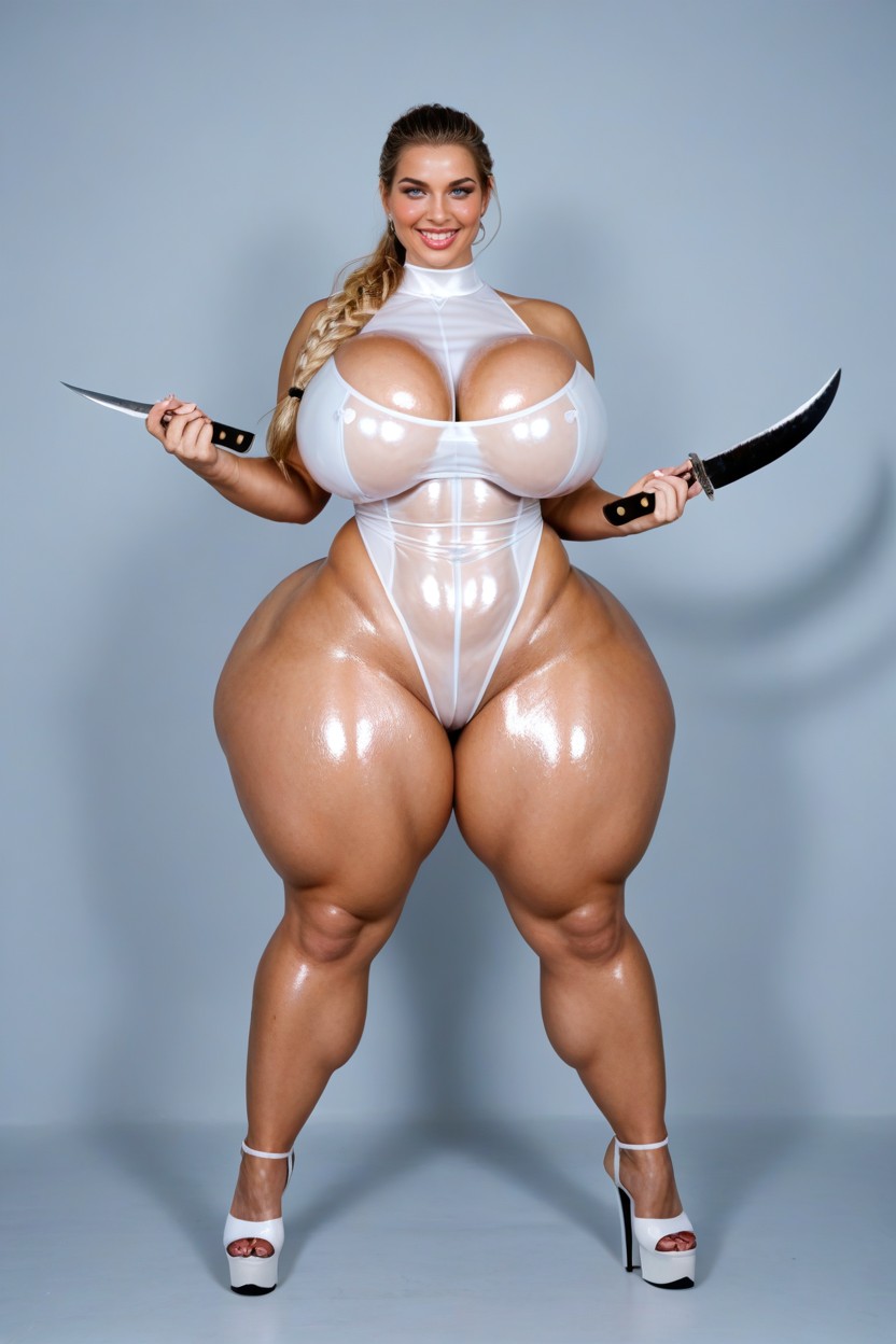Transparent Latex Bodysuit, Look, Shiny Bodysuit AI Porn