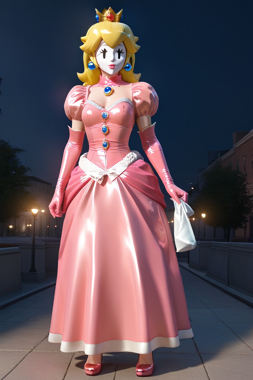 Solo, City Background, Barbie Face AI Porn