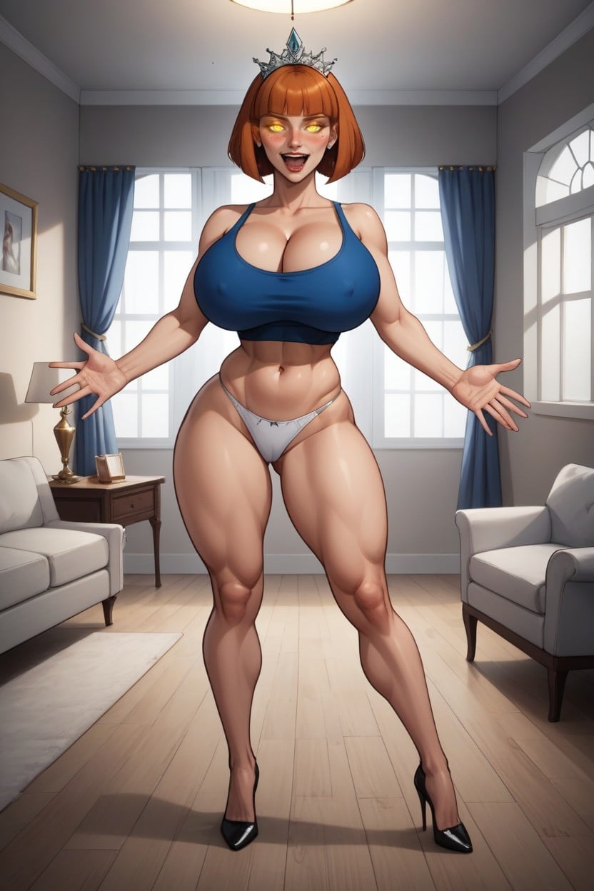 Full Body Shot, Horny, Standing In Living Room MILF AI Porn