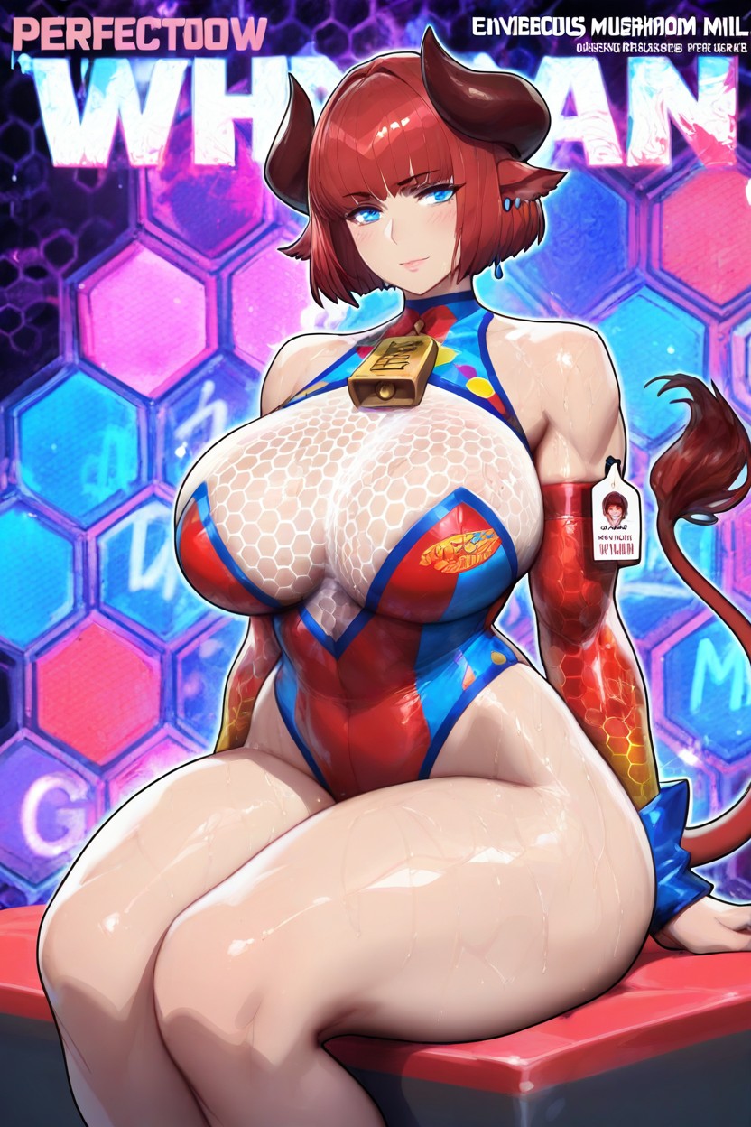 Sitting, Muscular Woman, Wide Hips Hentai IA