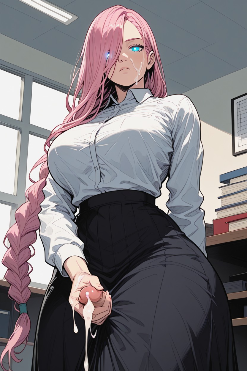 Stylized, Cum On Hands, Pink Hair ヘンタイAIポルノ