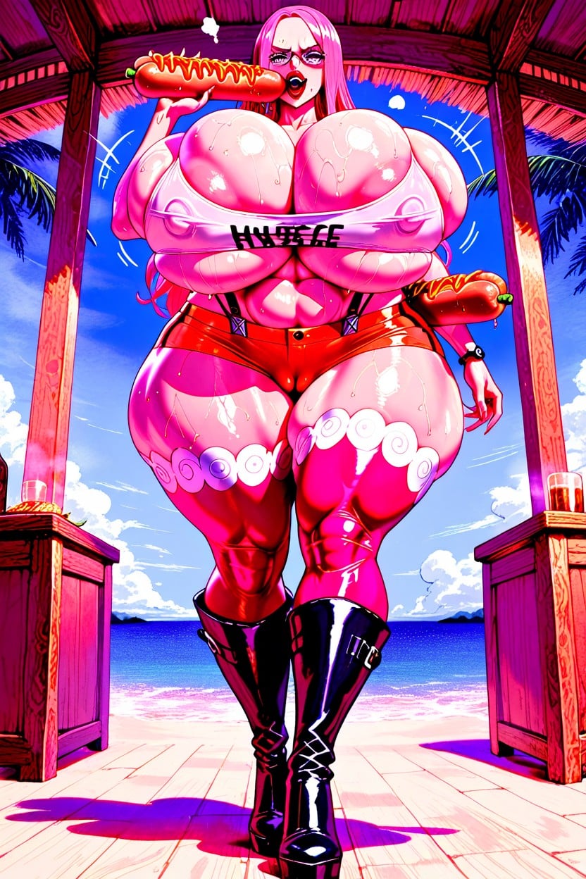 Visible Areola, Breasts Bulging, Jewelry Bonney From One Piece Porno IA