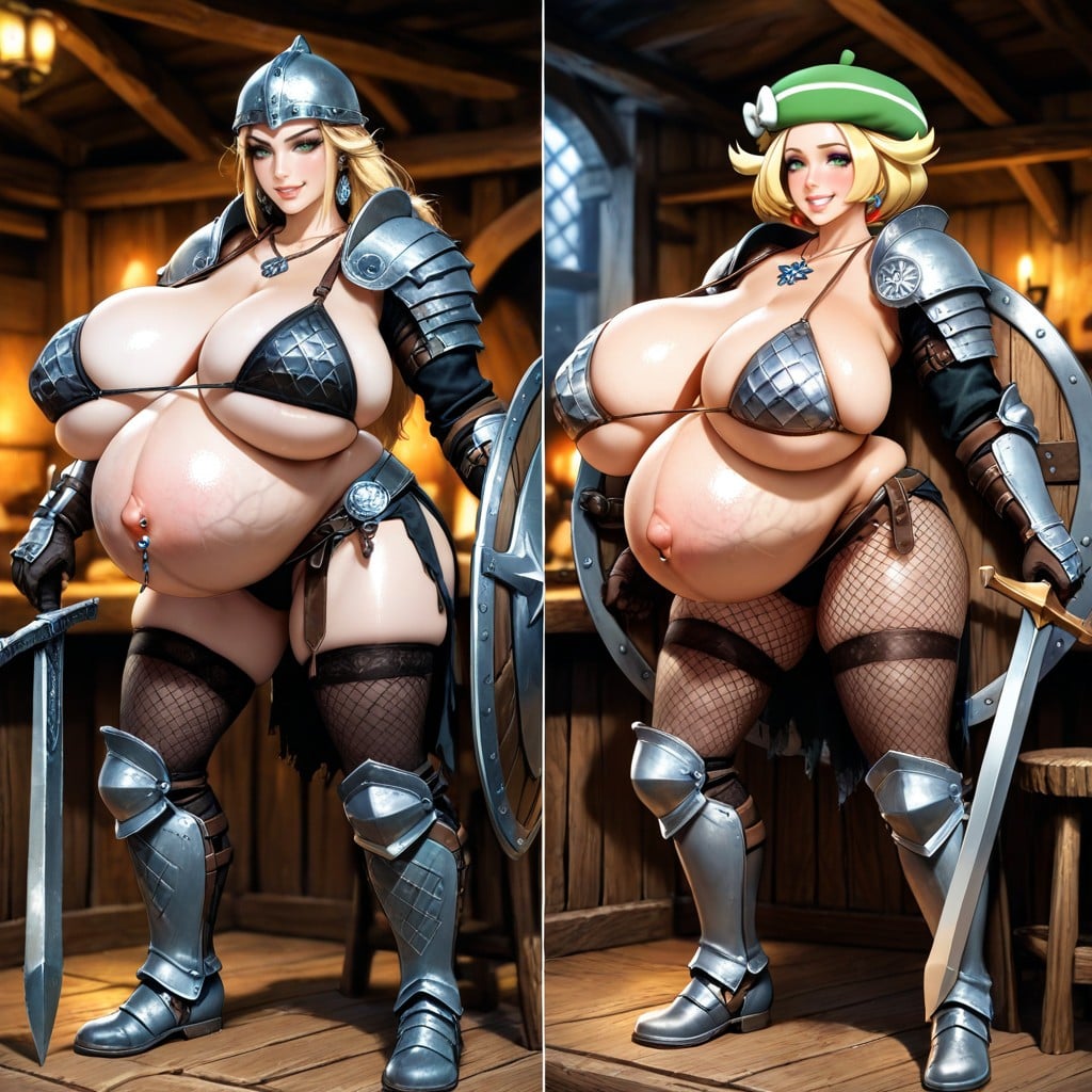 Gigantic Round Pregnant Belly, Popped Navel, Bianca Pokemon AI Porn