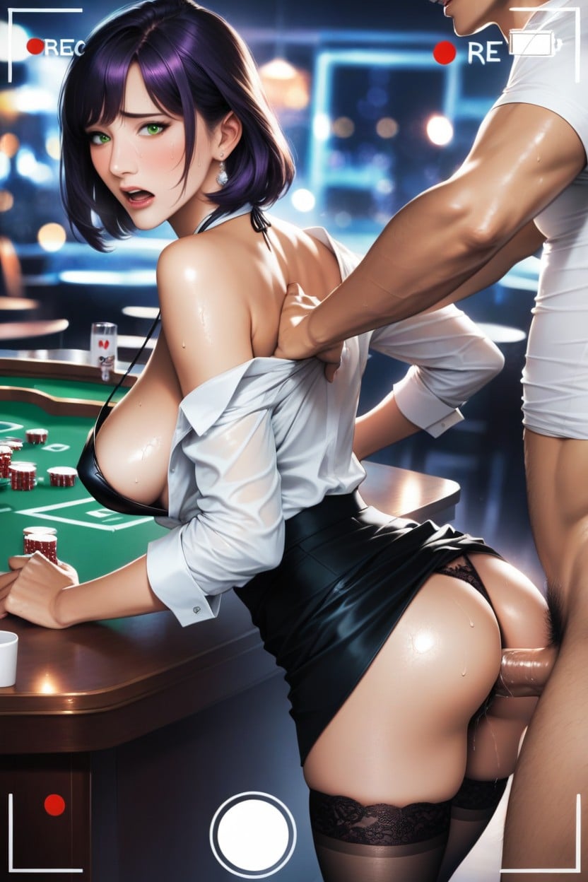 Bent Over, Breasts Exposed, Man Groping Woman AI Porn