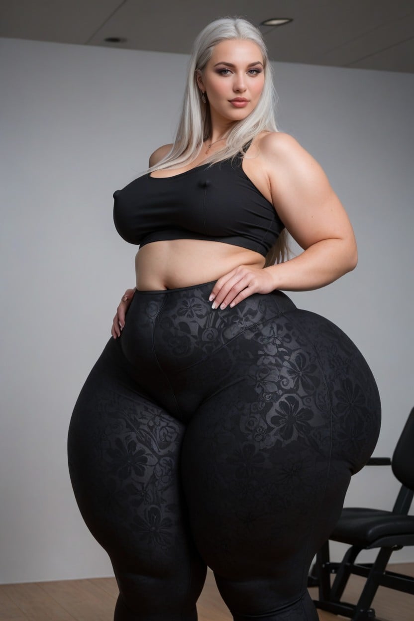 Massive Thighs, Hips Wider Than Shoulders Massive Hips, Extremely Fat Inner Thighs AI Porn