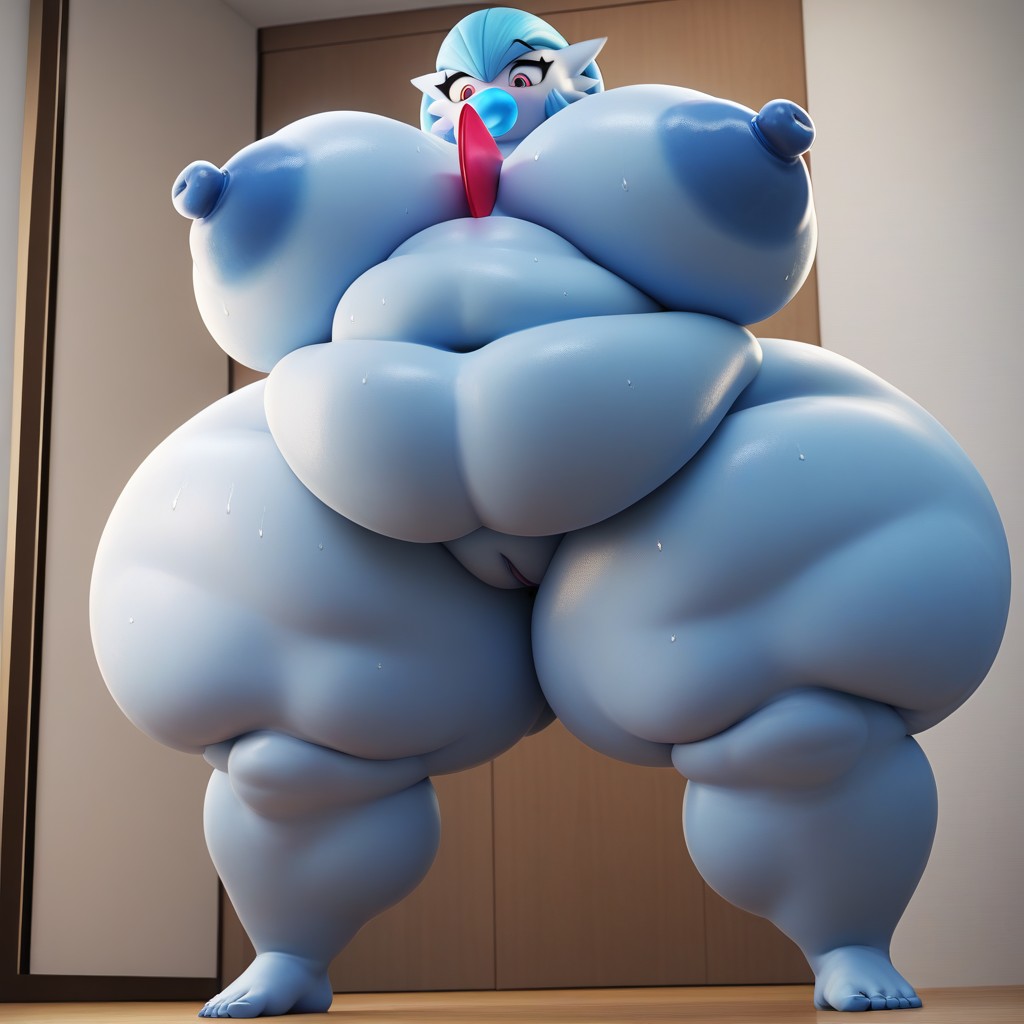 Body Swelling Up, Fat Face, Nude Furry AI Porn