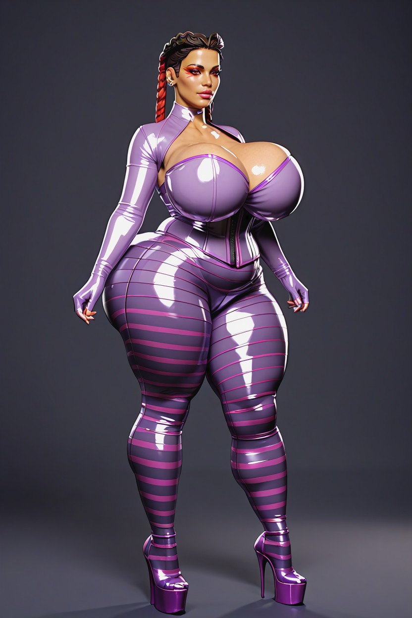 Red Eyes, Bimbo, Latex Gloves AI Porn